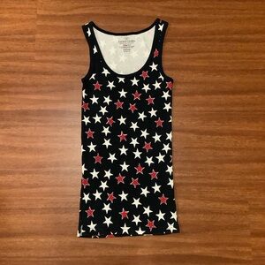 Faded Glory navy blue, white and red star tank top